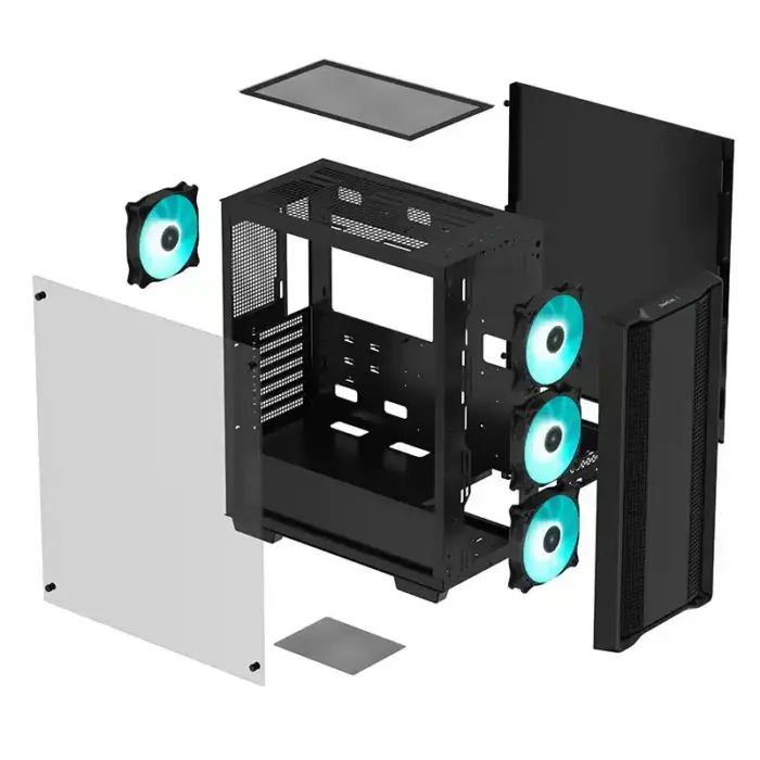 Deepcool Cc560 Mid-Tower Gaming Case Pre-Installed 3 X 120Mm Led Fans - Black | Signals Electronics DEEPCOOL CC560 Mid-Tower Gaming Case Pre-Installed 3 x 120mm LED Fans - Black