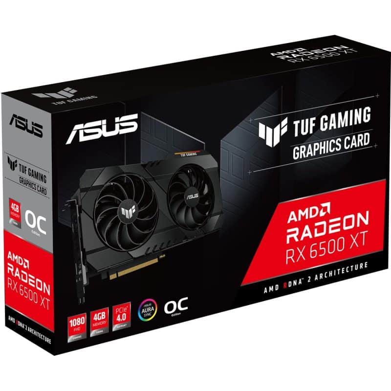 Asus Tuf Gaming Amd Radeon Rx 6500 Xt 4Gb Gddr6 Oc Edition Graphics Card | Signals Electronics ASUS TUF Gaming AMD Radeon RX 6500 XT 4GB GDDR6 OC Edition Graphics Card - الصورة 2