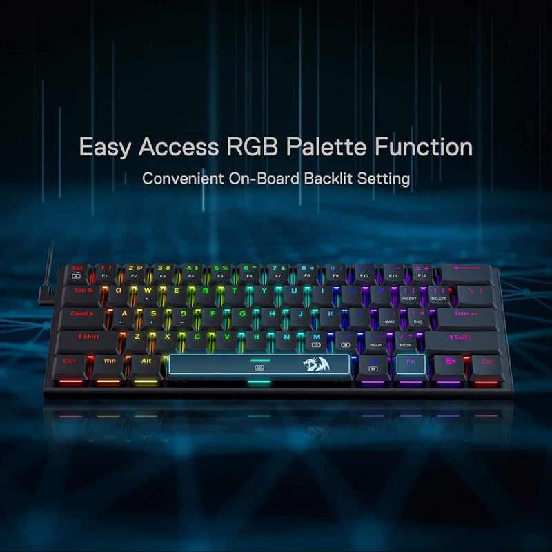 ⁦Redragon K614 Anivia 60% Ultra Thin Mechanical RGB Linear Red Switches w/ Double-Shot Keycaps⁩ - الصورة ⁦3⁩