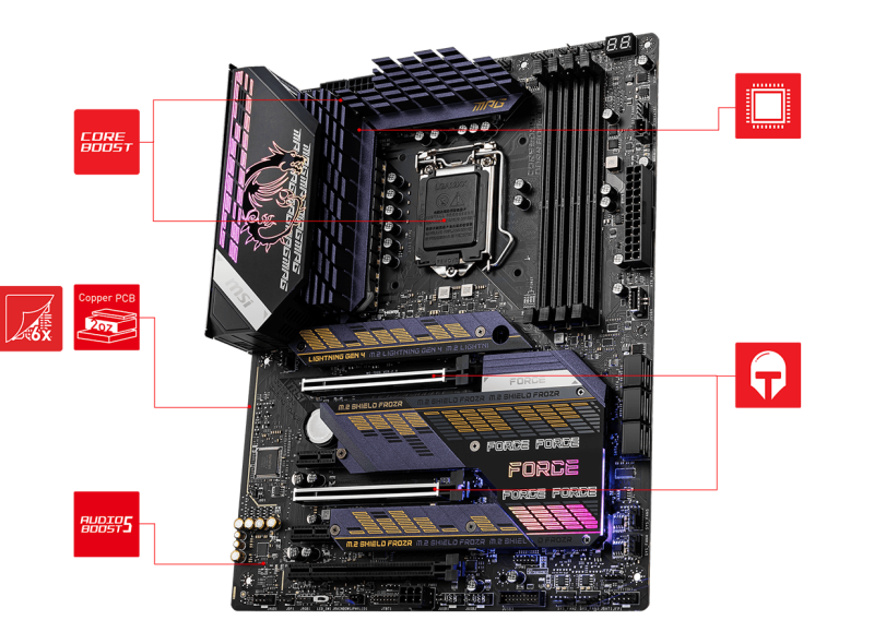MSI MPG Z590 GAMING FORCE LGA 1200 Intel Z590 Motherboard - Image 2