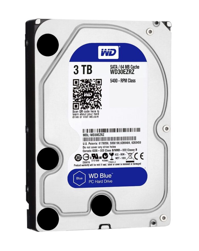 Western Digital Blue HDD Desktop Storage 3TB 5400RPM SATA 6 Gb/s, 64 MB Cache - 3.5 Hard Drive - Image 2