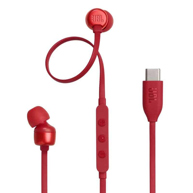 JBL By Harman T310C USB-C Wired Earphones Red