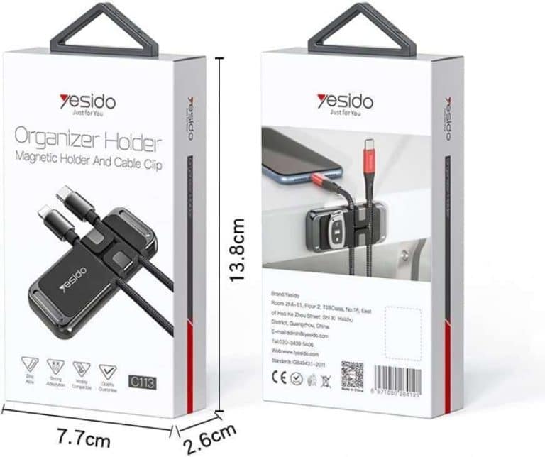 YESIDO C113 Mini Zinc Alloy Magnetic Sheet Cable Clip Car Phone Holder