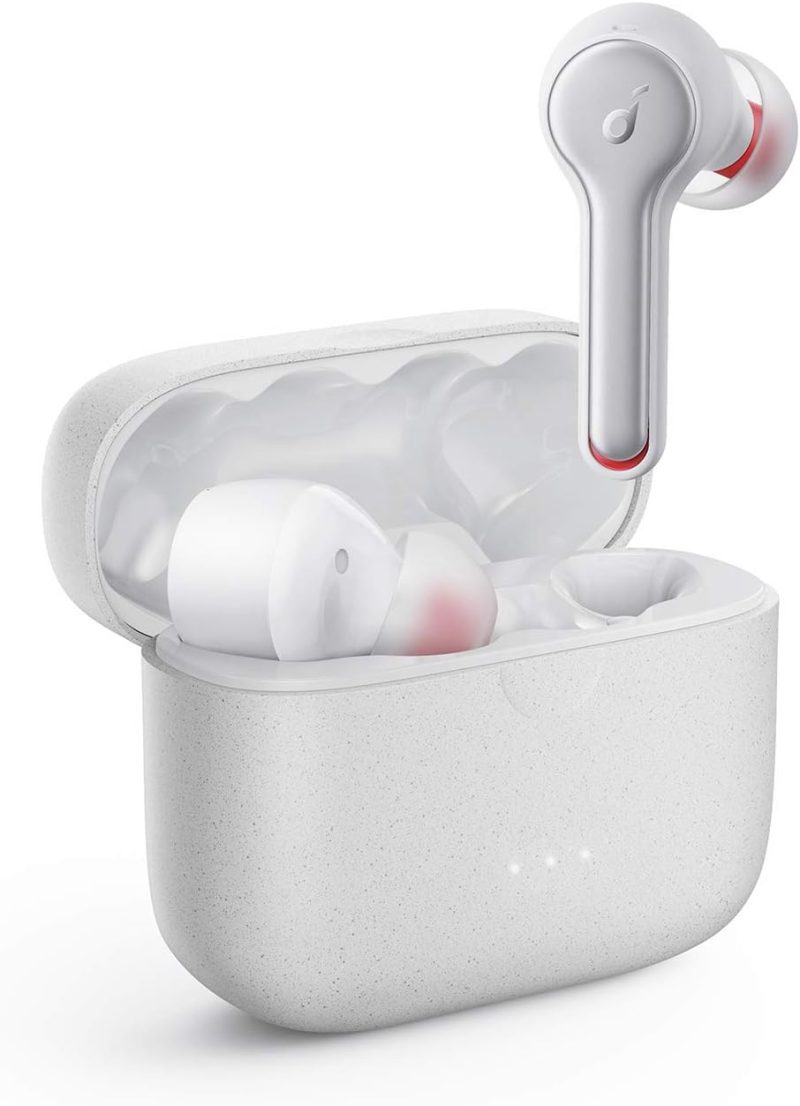 سماعات أذن اللاسلكية من أنكر بخاصية إلغاء الضوضاء - بيضاء