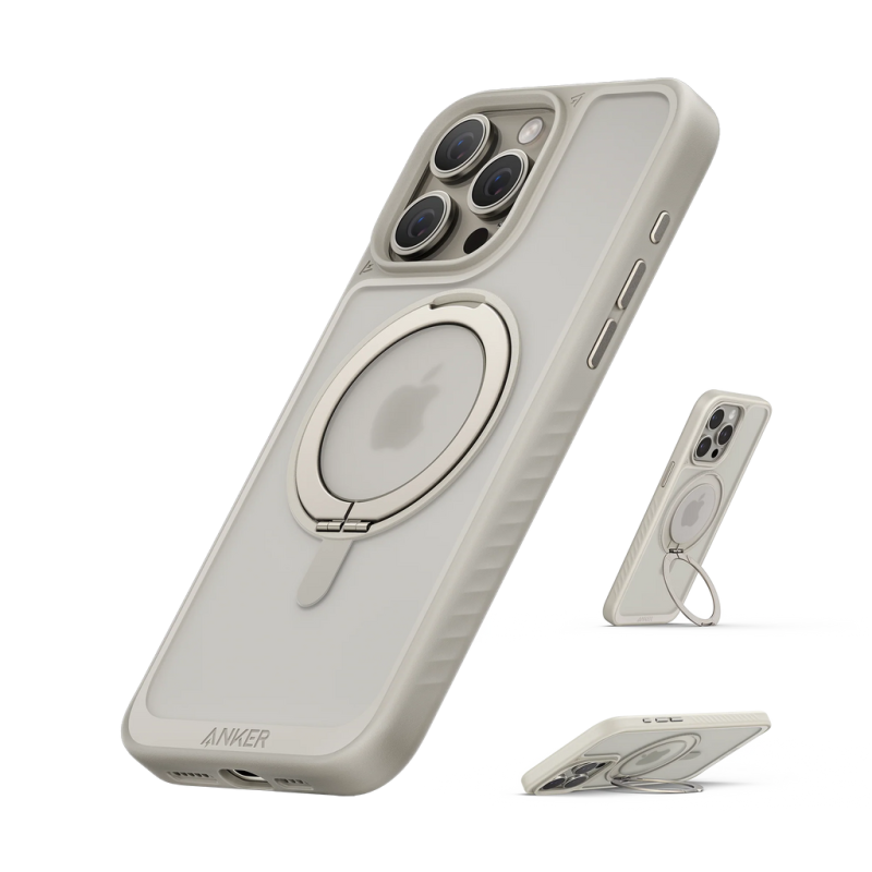 غطاء خلفي مغناطيسي من أنكر مع حامل حلقي 2 في 1 لآيفون 16 برو ماكس