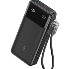 باور بانك 20000 مللي أمبير بقوة 30 وات من أنكر مع كابل يو إس بي سي - أسود & أبيض