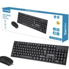 HAING HI-X70S-UKM USB Corded White Keyboard & Mouse Combo -Black