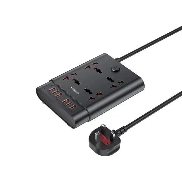 مقبس طاقة 10 في 1 من يسيدو مزود بـ 6 منافذ يو إس بي - أسود | Signals Electronics مقبس طاقة 10 في 1 من يسيدو مزود بـ 6 منافذ يو إس بي - أسود