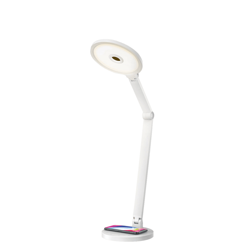 مصباح مكتبي ذكي من موماكس مع شاحن لاسلكي بقوة 10 وات - أبيض