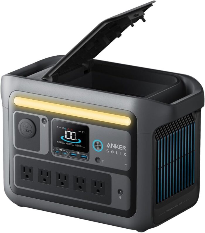 محطة طاقة محمولة أنكر بقوة 1200 وات مع شحن سريع - أسود | Signals Electronics محطة طاقة محمولة أنكر بقوة 1200 وات مع شحن سريع - أسود