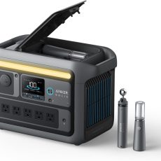 محطة طاقة محمولة من أنكر بقوة 1200 وات مع أضواء للتخييم - أسود