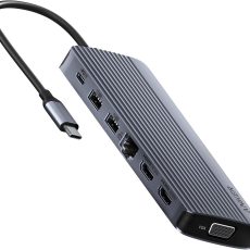 موزع يو إس بي سي 14 في 1 من أنكر مع شاشة ثلاثية - أسود