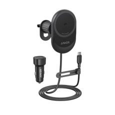 شاحن سيارة لاسلكي أنكر مع محول طاقة 15 وات - أسود