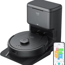 مكنسة كهربائية روبوتية من أنكر مع محطة تفريغ ذاتية - أسود