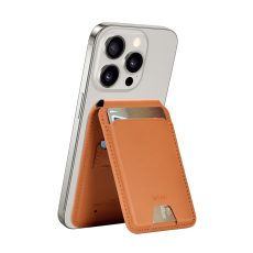 محفظة رفيعة ومغناطيسية من دبليو اي دبليو يو - بني