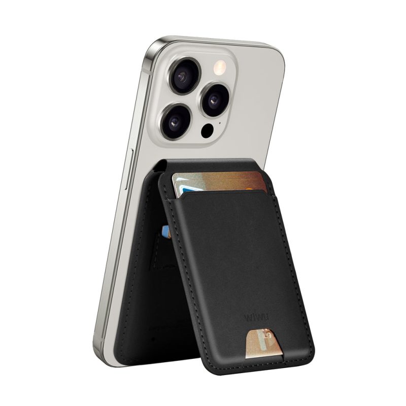 محفظة رفيعة ومغناطيسية من دبليو اي دبليو يو - أسود