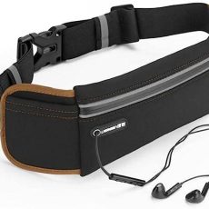 حزام خصر للجري من يوجرين أسود - خفيف وآمن للاستخدام الخارجي