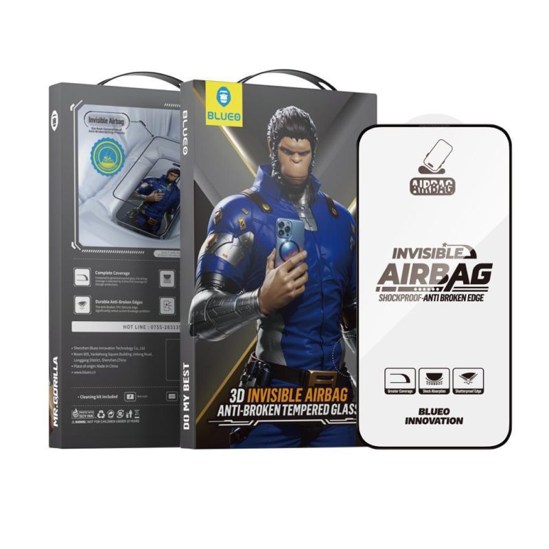 زجاج بيلوو المقوى ثلاثي الأبعاد المخفي مع وسادة هوائية مضادة للكسر لسلسلة أجهزة آيفون