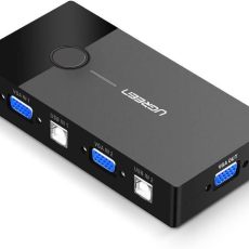 محول يوجرين 2-منافذ USB KVM - صندوق ABS (موديل 30357)