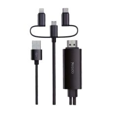 كابل إتش دي ام اي 3 في 1 من يسيدو سهل التوصيل وشاشة عالية الدقة - أسود