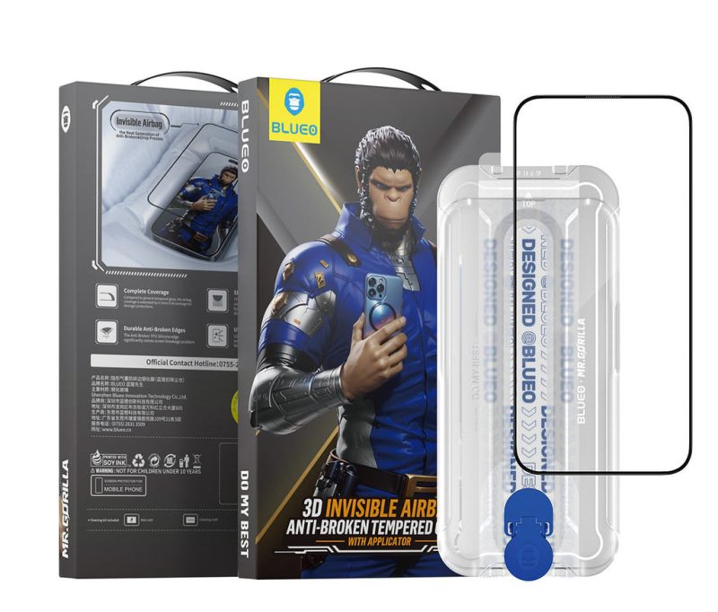 زجاج بيلوو 3دي سلسلة ايرباج المقوى مع جهاز تطبيق لأجهزة آيفون
