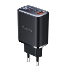 شاحن حائط مكدودو 30 وات مع كابل قابل للسحب وشاشة - أسود