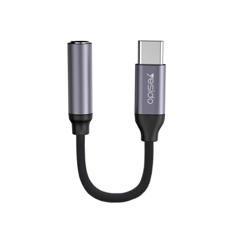 محول صوت هاي فاي من يسيدو مع مقبس تايب سي و3.5 ملم - رمادي