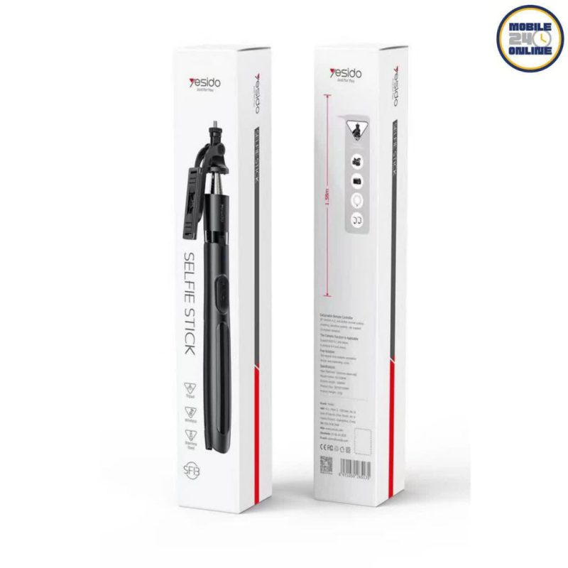 عصا سيلفي يسيدو مع جهاز تحكم عن بعد بتقنية البلوتوث ودوران 360 درجة - أسود | Signals Electronics عصا سيلفي يسيدو مع جهاز تحكم عن بعد بتقنية البلوتوث ودوران 360 درجة - أسود