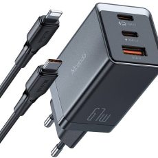 شاحن مكدودو 67 وات بمنفذين يو إس بي سي ومنفذ يو إس بي - أسود