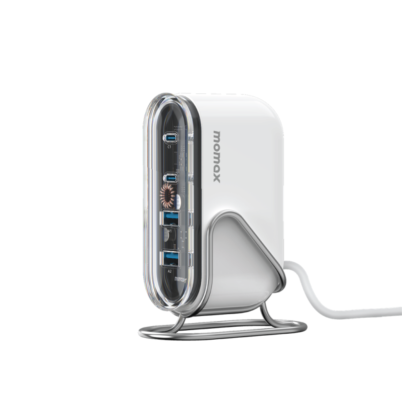 شاحن موماكس 80 وات 4 منافذ قوي وصغير الحجم - رمادي | Signals Electronics شاحن موماكس 80 وات 4 منافذ قوي وصغير الحجم - رمادي