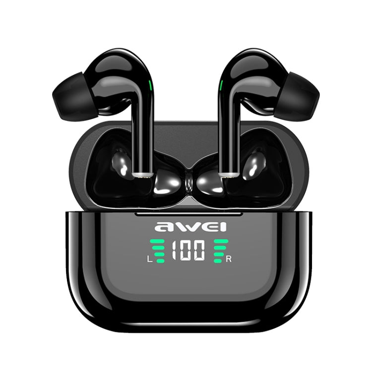 سماعات أذن Awei اللاسلكية بتقنية البلوتوث 5.3 وخاصية إلغاء الضوضاء - أسود | Signals Electronics سماعات أذن AWEI اللاسلكية بتقنية البلوتوث 5.3 وخاصية إلغاء الضوضاء - أسود