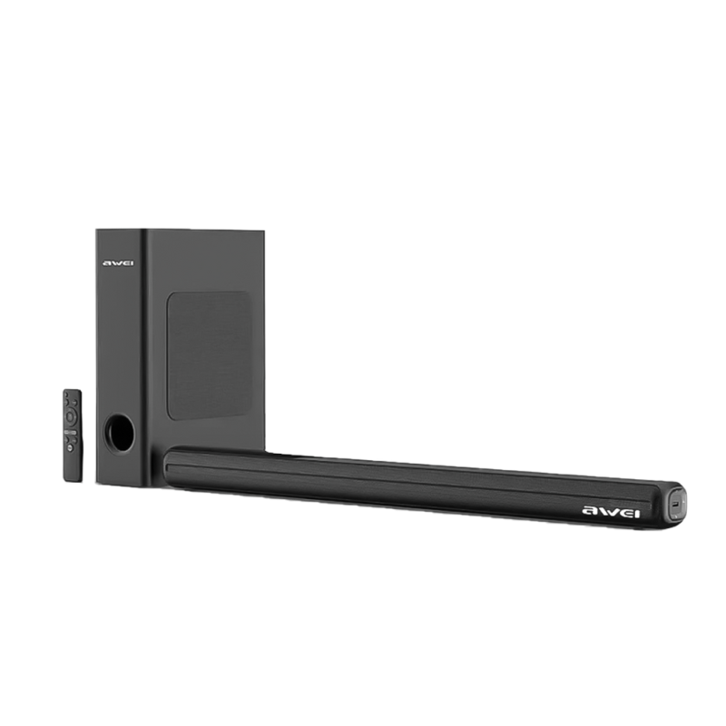 نظام مكبر صوت Awei Soundbar اللاسلكي المحيطي بتقنية البلوتوث / صندوق الصوت المنزلي المريح مع جهاز التحكم عن بعد | Signals Electronics نظام مكبر صوت Awei Soundbar اللاسلكي المحيطي بتقنية البلوتوث / صندوق الصوت المنزلي المريح مع جهاز التحكم عن بعد
