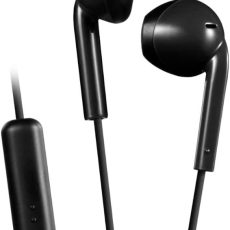 سماعات أذن JVC صغيرة الحجم ومريحة مع جهاز تحكم عن بعد بزر واحد، ومقاومة للعرق (IPX2)، وكابل بطول 1.0 متر - أسود