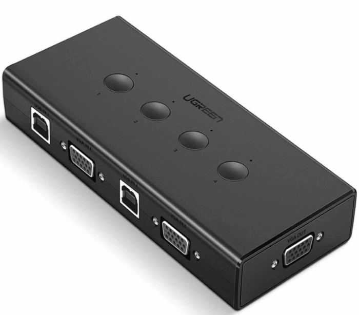 يوجرين صندوق تبديل KVM USB بأربعة منافذ 50280