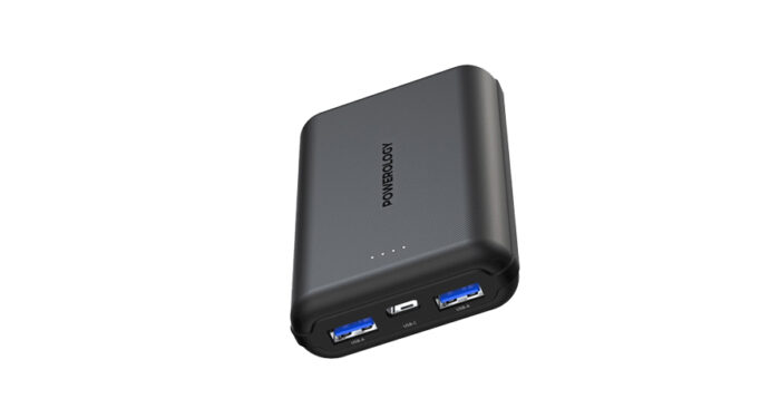 Powerology 10000 mAh PD20w QC 18W 2*USB-A 1*USB-C Port Fast Charging Power Bank - Black