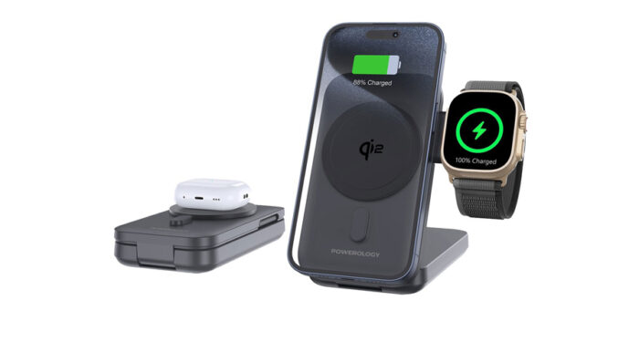 Powerology 10000mAh Qi2 - 15W iPh15 MagSafe Power Bank - Black