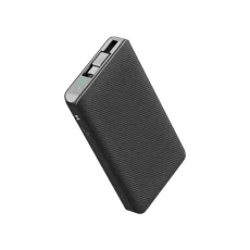 Powerology 10000mAh Retractable Cable Power Bank - Black