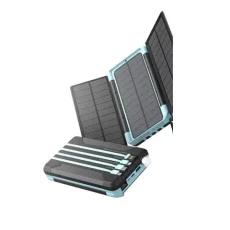 Powerology 16000mAh Solar Multi-Cable Power Bank - Black