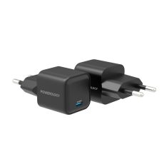 Powerology 35W Single Port Type-C GaN Charger with EU Plug - Black