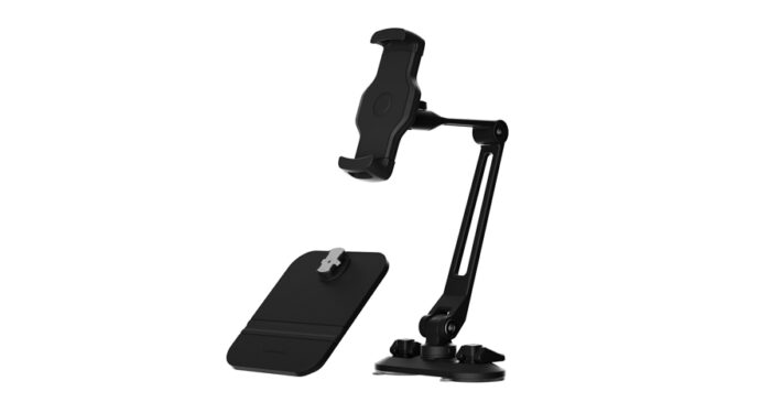 Powerology Adjustable Long Arm 360° Rotatable Suction Phone Holder - Black