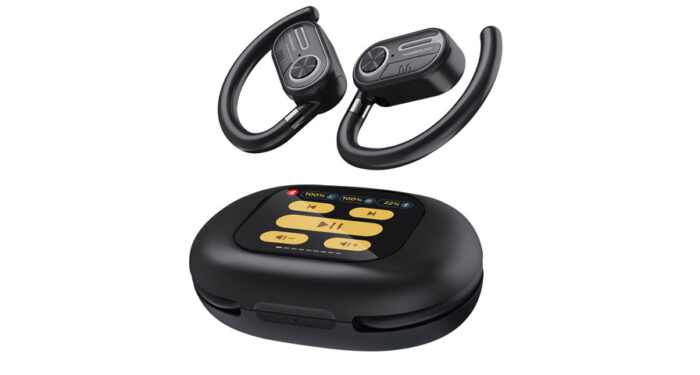 Powerology ENC TWS Air Conduction Earbuds and Charging Case with Display 40mAh8 - Black