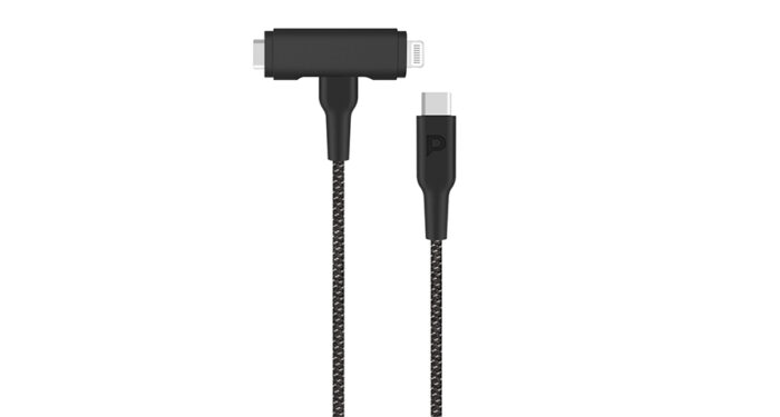 Powerology MFI Braided Type-C to Type-C and Lightning 2in1 C94 Cable 1.2M