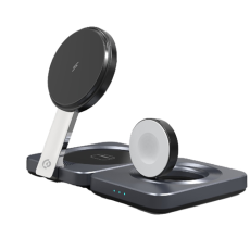 Powerology Qi2-15W Magsafe iPH15 Multi-Device Charging Stand - Black