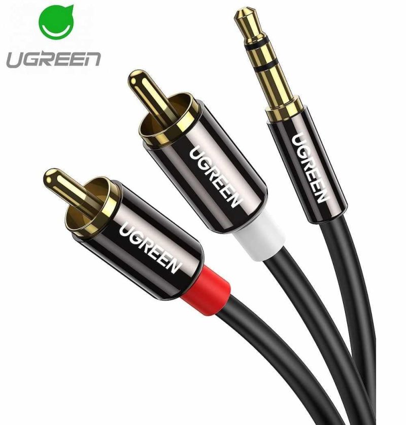كابل UGREEN 3.5 مم ذكر إلى 2RCA ذكر 1.5 متر - أسود