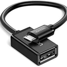 كابل UGREEN Micro USB ذكر إلى USB-A أنثى مع طلاء نيكل OTG 15 سم (أسود)