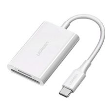 قارئ بطاقات UGREEN USB-C إلى SD+TF 4.0 متعدد الوظائف (أبيض)