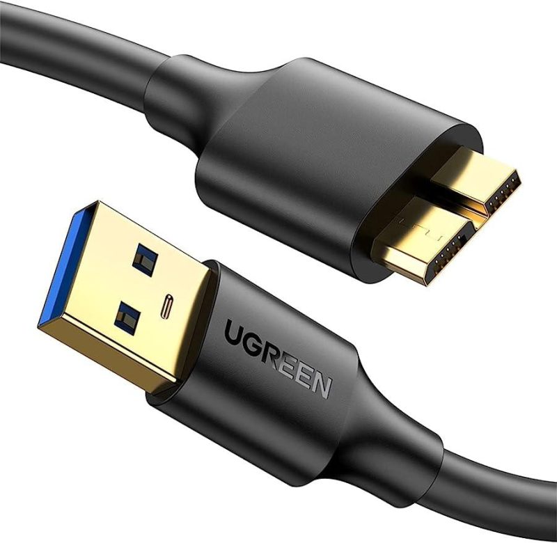كابل يوجرين Usb 3.0 A ذكر إلى Micro Usb 3.0 ذكر بطول 1 متر (أسود) | Signals Electronics كابل يوجرين USB 3.0 A ذكر إلى Micro USB 3.0 ذكر بطول 1 متر (أسود)
