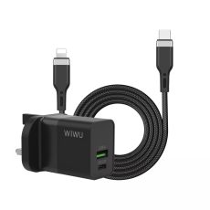 شاحن Wiwu بقوة 30 واط + كابل C للإضاءة بطول 1.2 متر