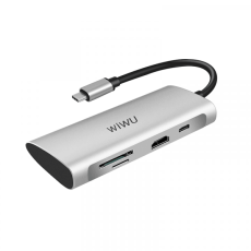 موزع WIWU ALPHA 7 في 1 USB-C A731HP - رمادي