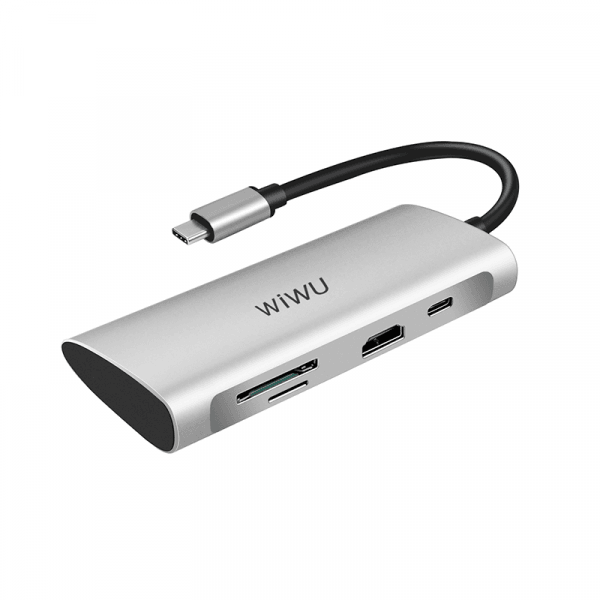 موزع Wiwu Alpha 7 في 1 Usb-C A731Hp - رمادي | Signals Electronics موزع WIWU ALPHA 7 في 1 USB-C A731HP - رمادي